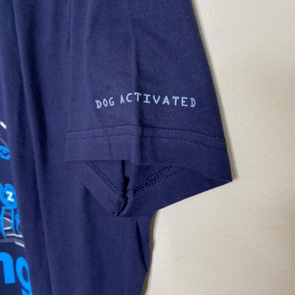 NEW RARE Zynga T-shirt Blue *DOG ACTIVATED* Glow In The Dark Sz L - Picture 6 of 12